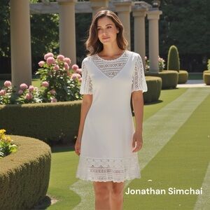 JONATHAN SIMKHAI white knit dress small